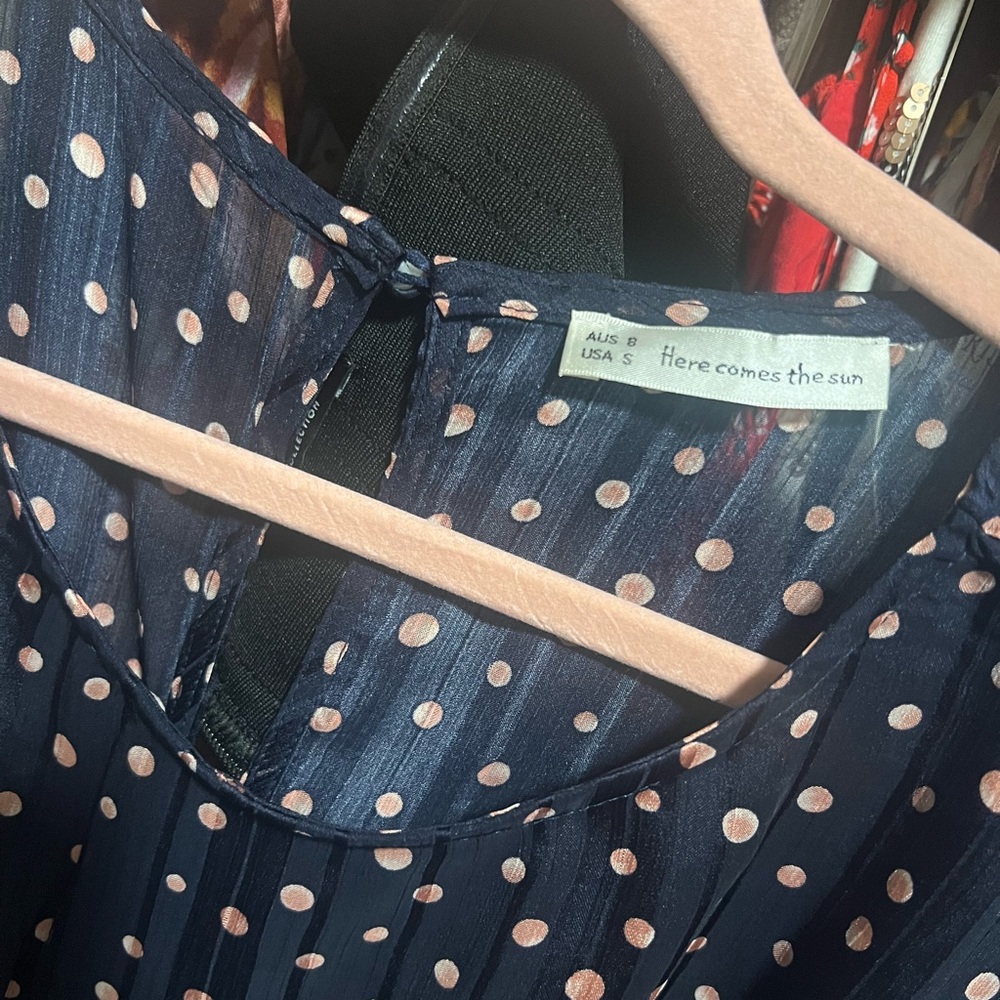 NWOT polka dot ruffle dress - Picture 3 of 6